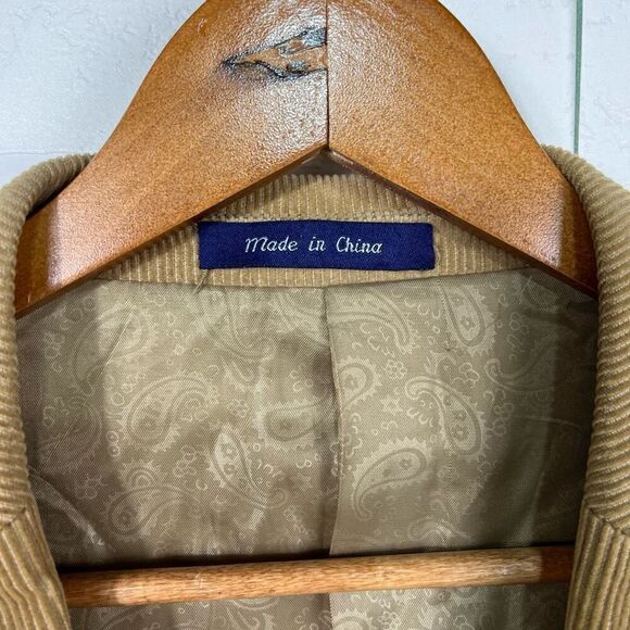 Alan Flusser Mens Corduroy blazer Size 42L Cotton Tan Brown Sport Coat - Picture 5 of 15